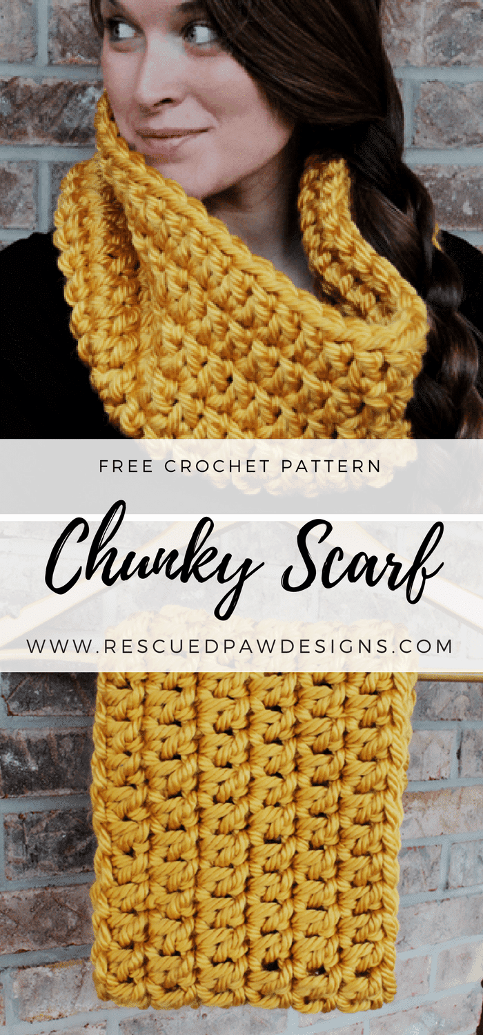 Chunky Crochet Scarf Pattern Rescued Paw Designs
