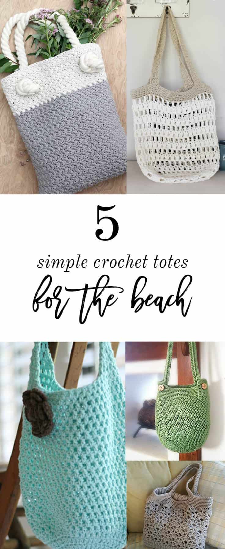 Beach Friendly Crochet Tote Patterns ⋆ Rescued Paw Designs Crochet