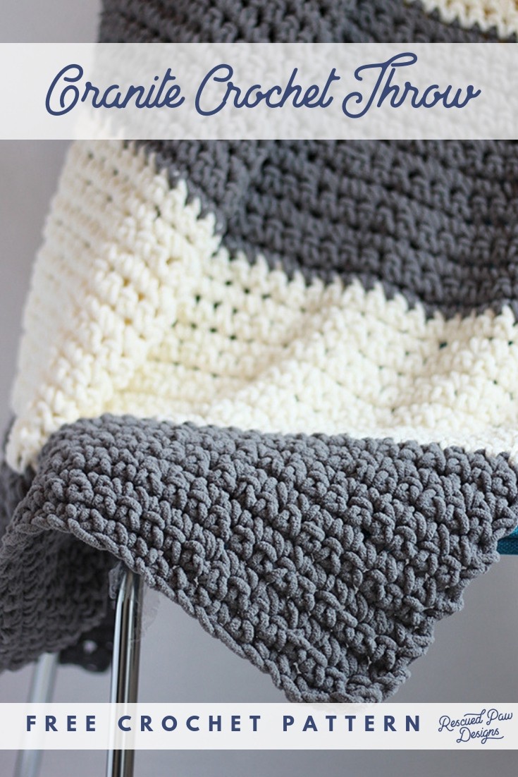 Granite Crochet Throw Blanket Pattern Easy Crocheted Throw