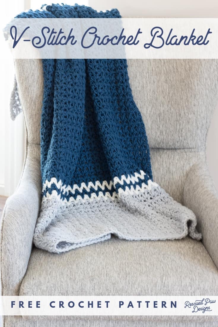 How To Crochet A V Stitch Blanket Rescued Paw Designs