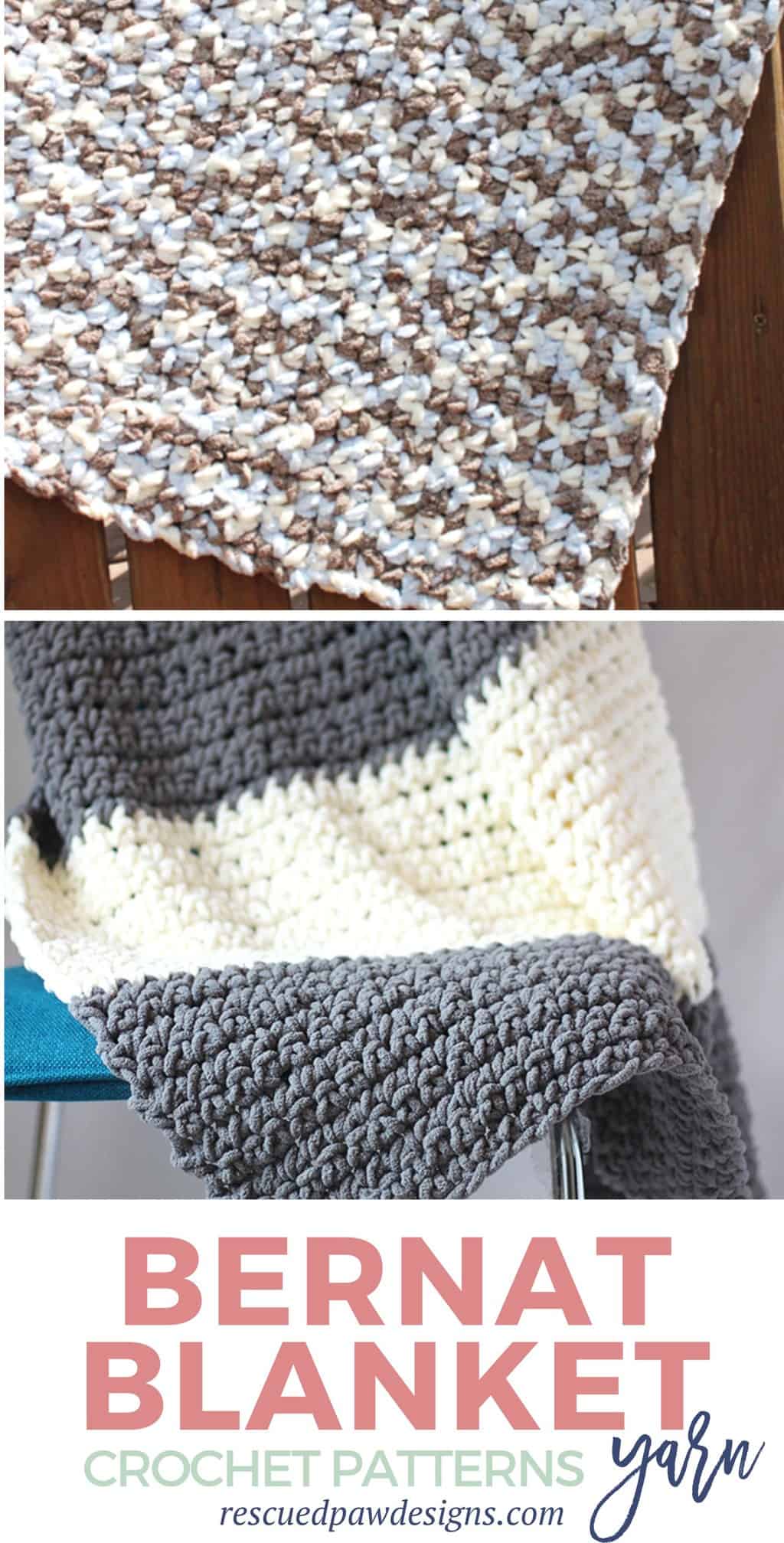 5 Bernat Blanket Yarn Crochet Patterns Rescued Paw Designs