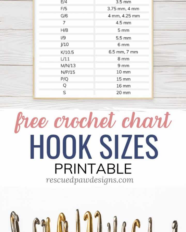 Crochet Hook Size Chart